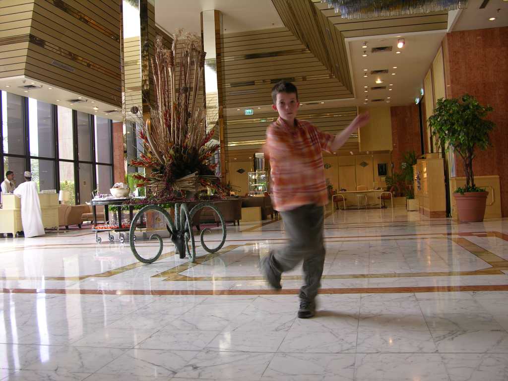 Muscat 01 04 Sheraton Lobby Here is the lobby at the Sheraton Oman hotel.